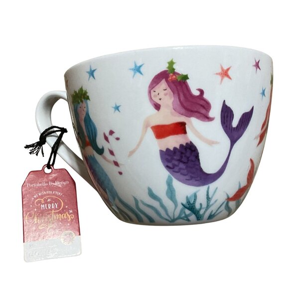 NWT Portobello By Design English Christmas Mugs 4 Set Bone China Festive Gift - Picture 10 of 11